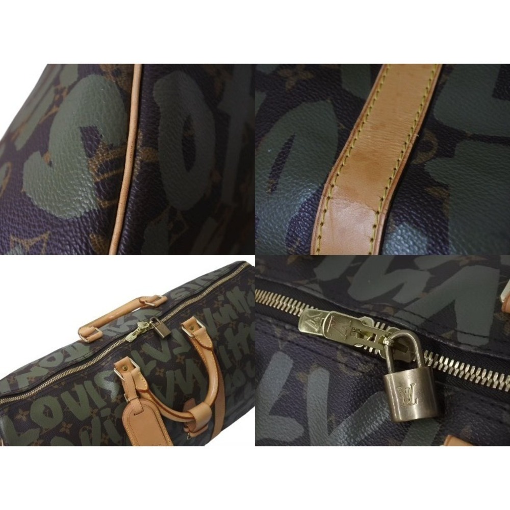 Louis Vuitton Keepall brown Khaki Green Monogram Graffiti - Picture 8 of 9